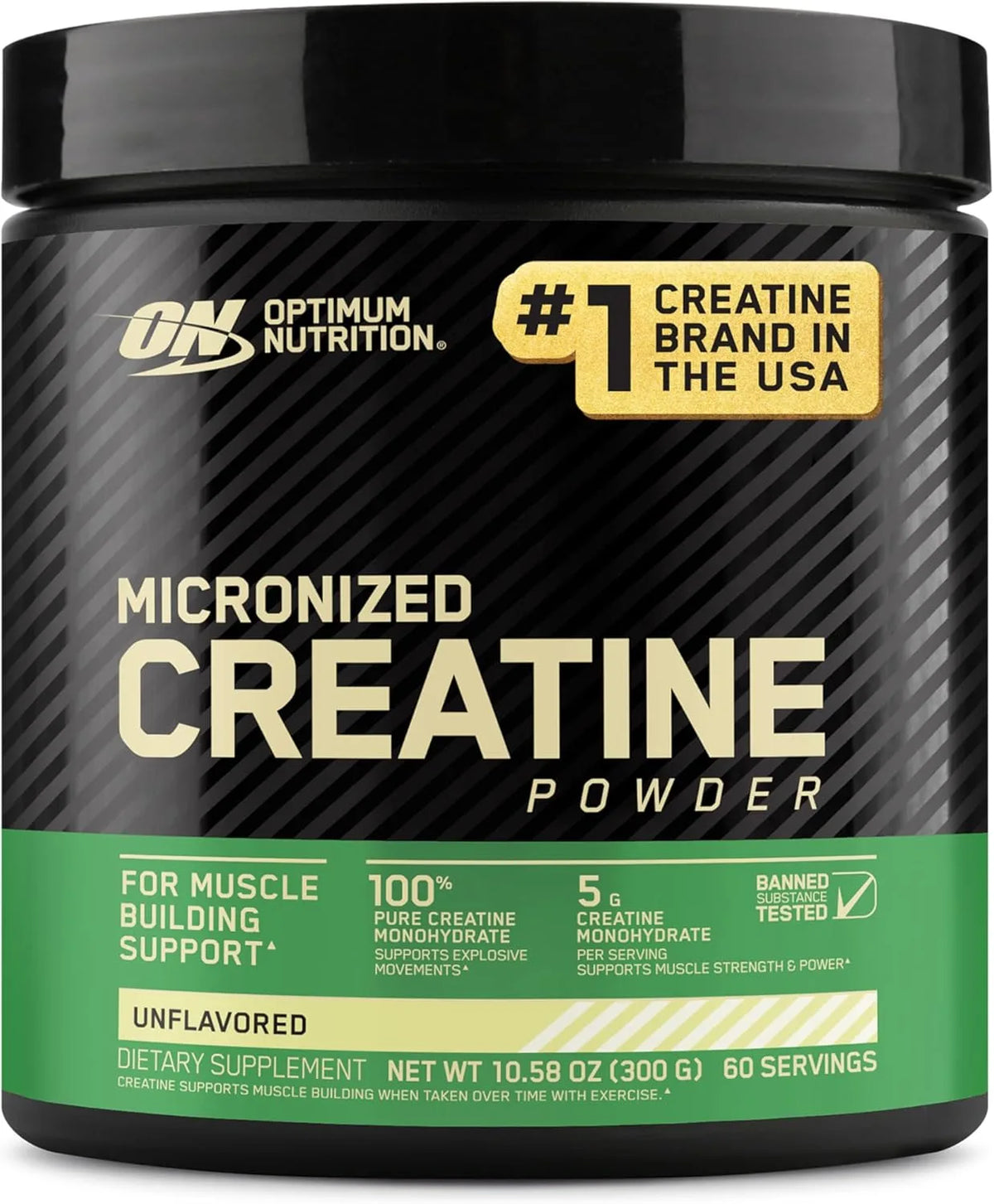 Optimum Nutrition Micronised Creatine, Pure Creatine Monohydrate 300g(60servings)