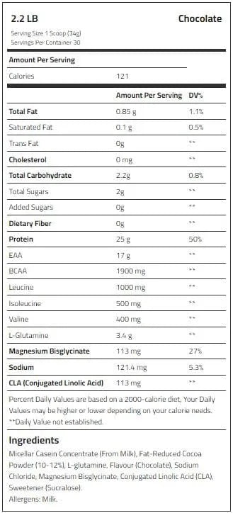 Body Builder Casein Protein Powder 30servings 2.2lb(1.02kg)