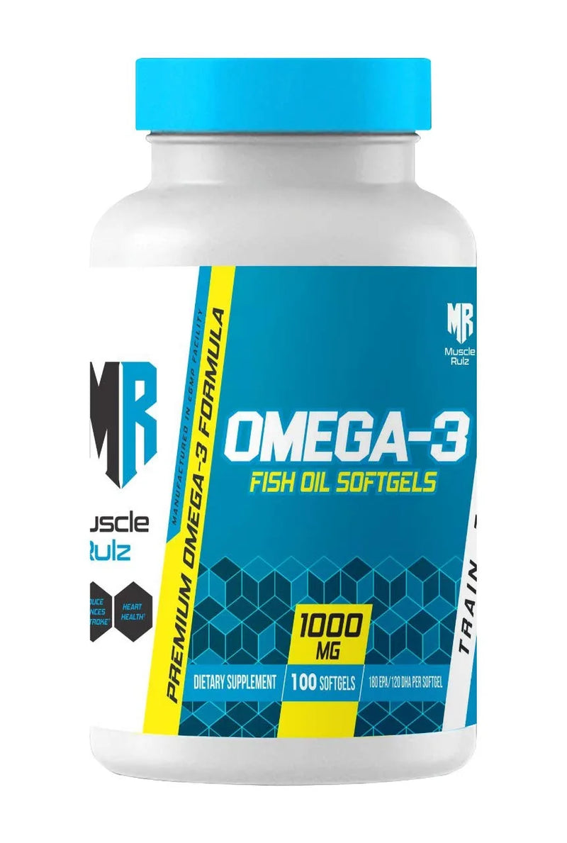 Muscle Rulz Omega-3 Fish Oil Supplement - 1000mg for Heart, Joint & Overall Health