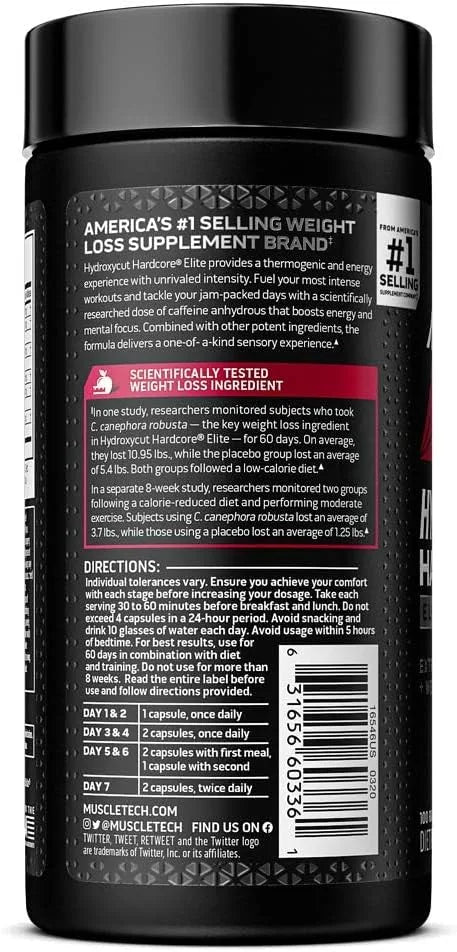 Muscletech Hydroxycut Hardcore Elite Weightloss 110 Capsules 55 Servings