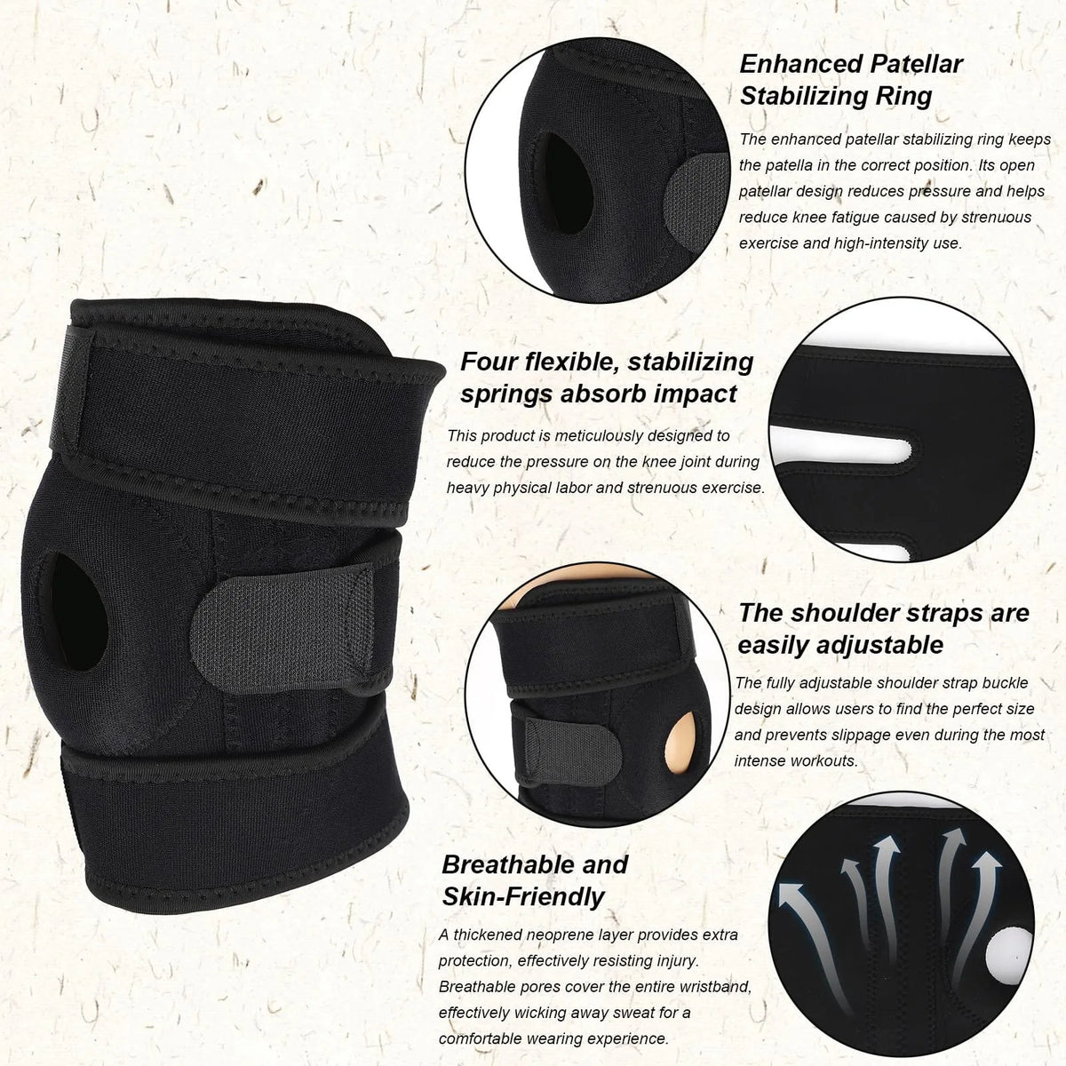 Adjustable Knee Brace Medical Grade Breathable Knee Support for Arthritis Pain Relief, Injury Recovery, and Stabilization
