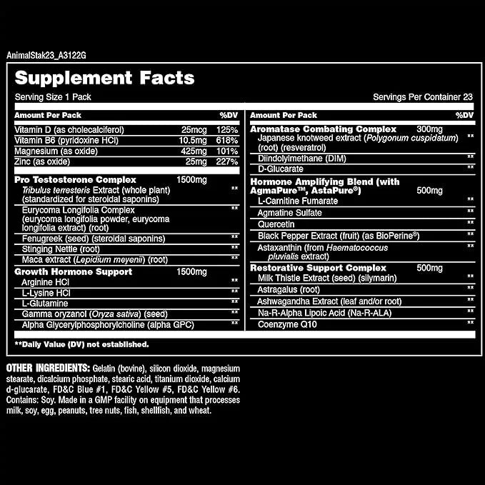 Animal Stak  Hormone Booster 21pack 21servings