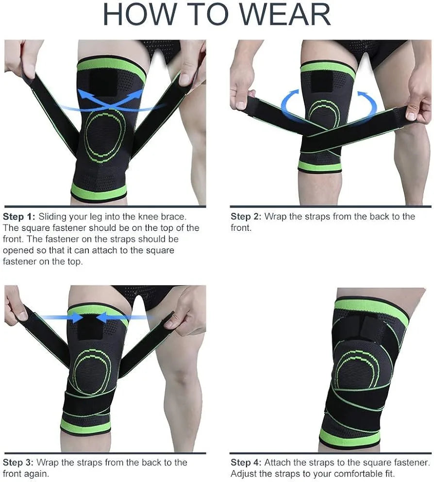 Knee Compression Sleeve with Straps  Support