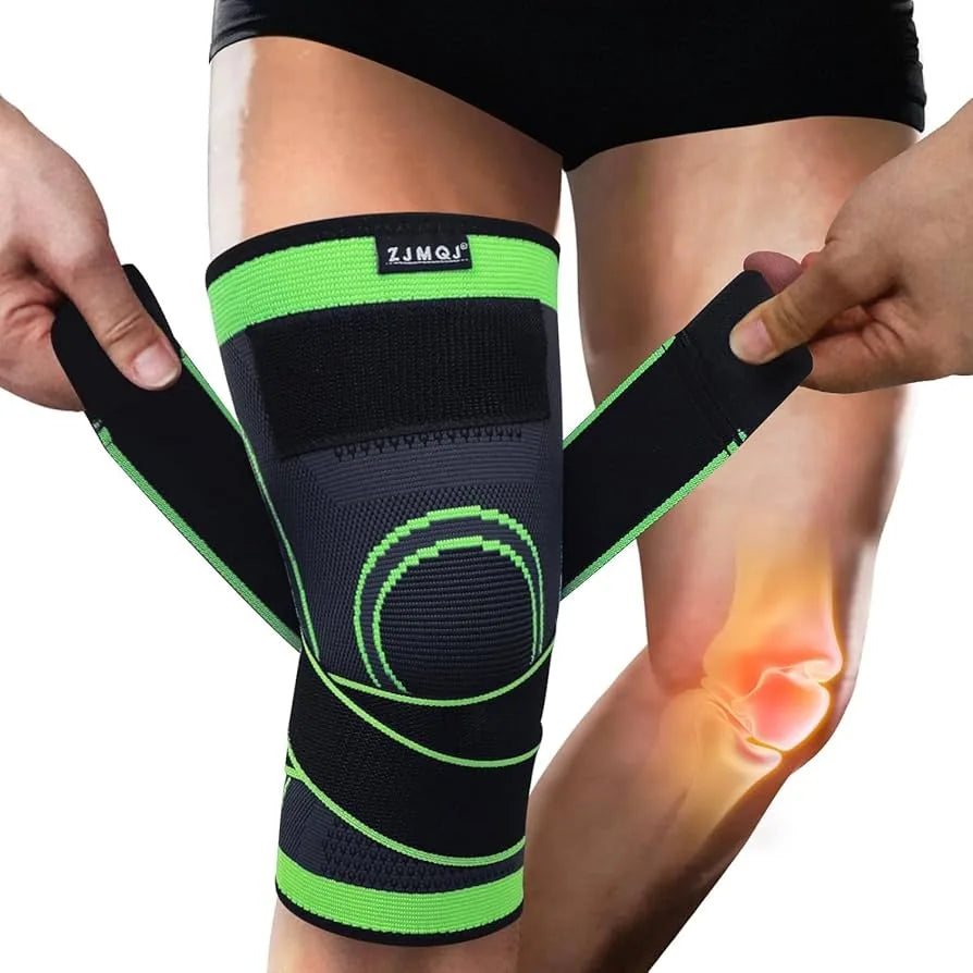 Knee Compression Sleeve with Straps  Support