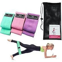 3in1 Resistance Bands pack of 3 Fabric Durable & Strong Aliscofit