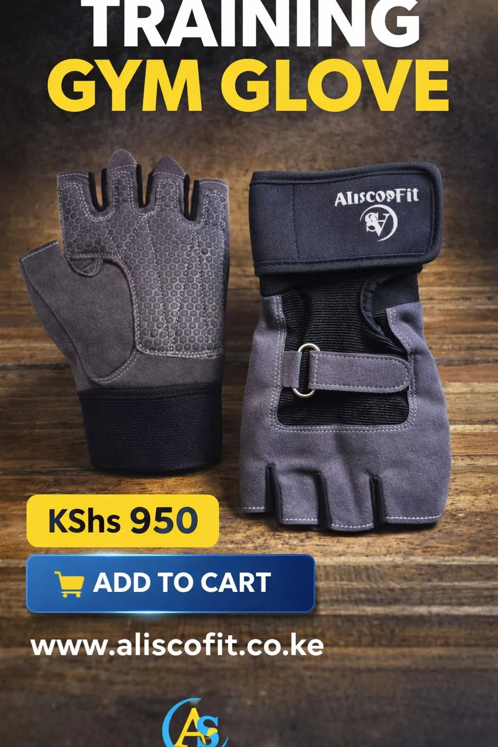 Grey Training Gym Gloves Aliscofit
