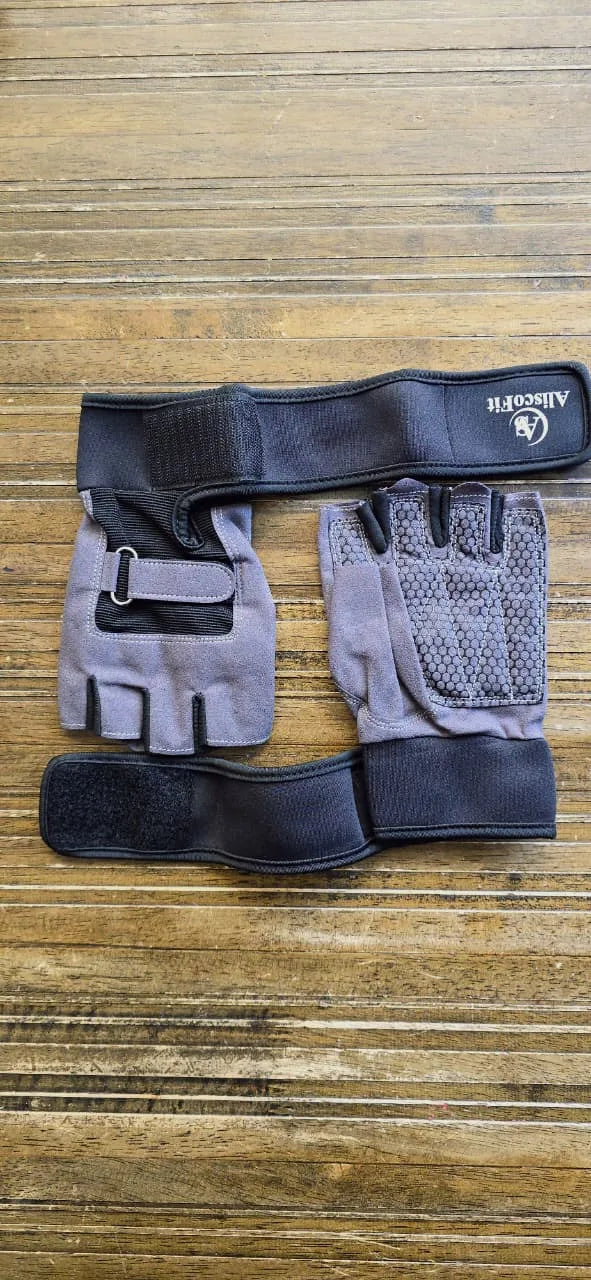 Grey Training Gym Gloves Aliscofit