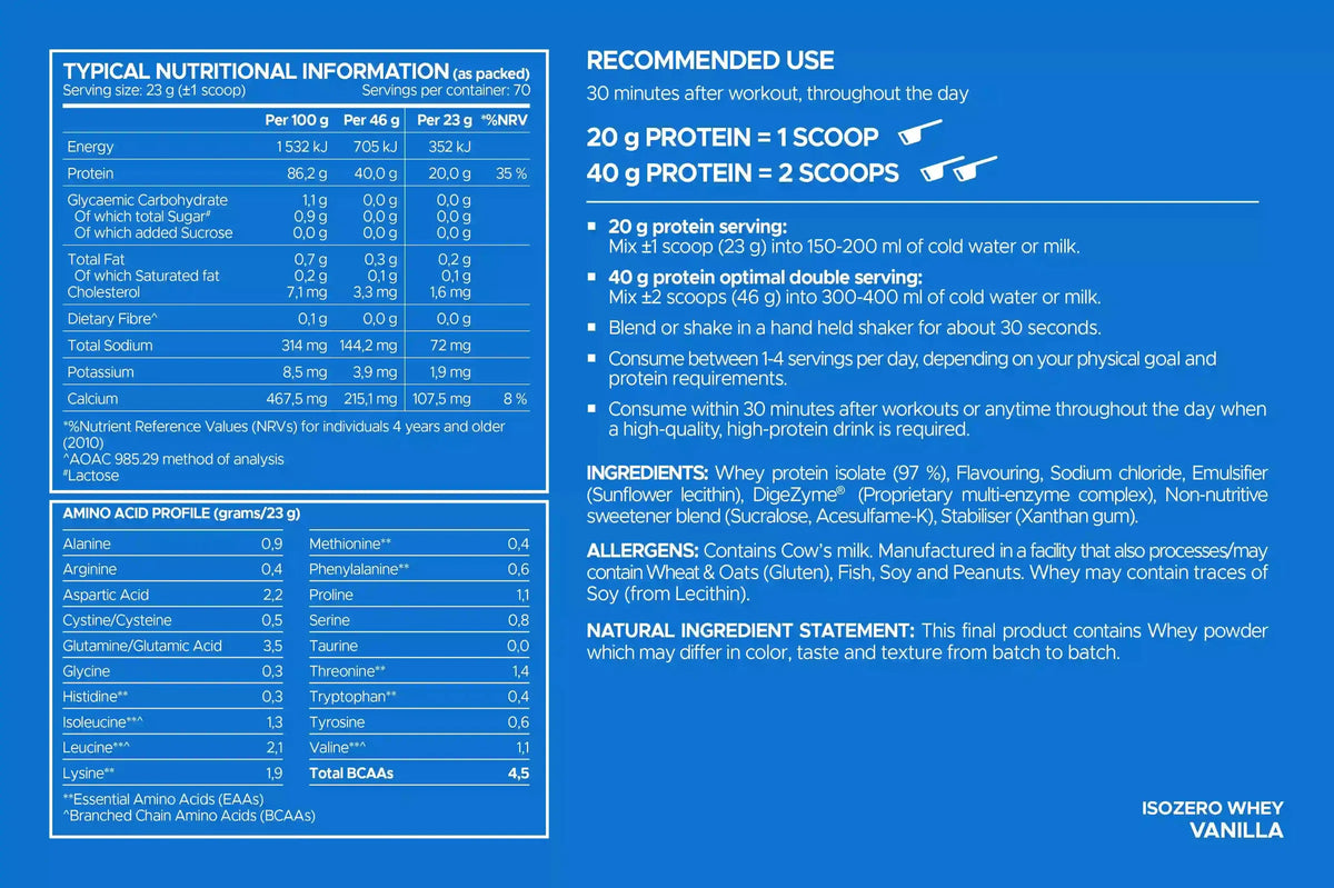 USN Isozero Whey Protein Powder 1.77lbs(805g) 35Servings