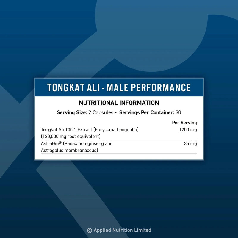 Applied Nutrition Tongkat Ali Long Jack Testosterone Supplement 1200mg 60Capsules 30Servings