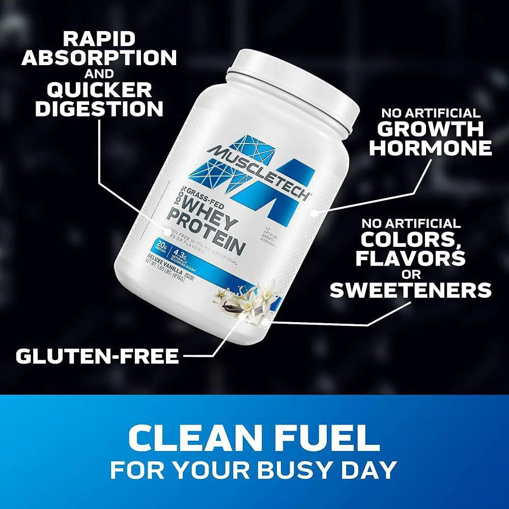 Muscletech Grass Fed 100% Whey Protein1.80LBS (816G) 23 Serving