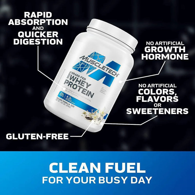 Muscletech Grass Fed 100% Whey Protein1.80LBS (816G) 23 Serving