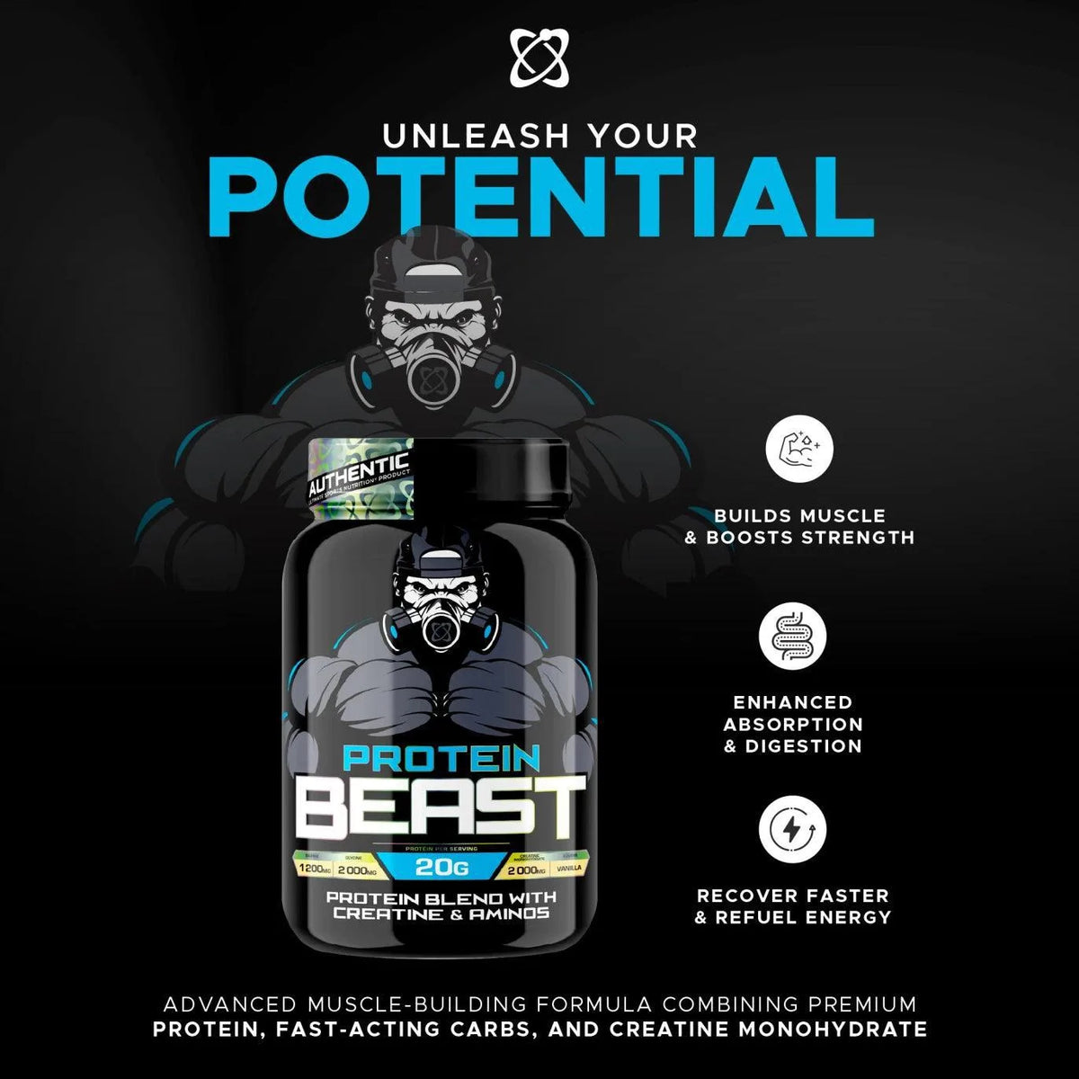 USN Protein Beast 1.76lbd(800g) 44scoops (22serving)