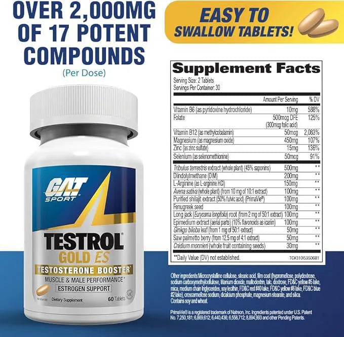 GAT SPORT Testrol Gold ES 60 Tablets