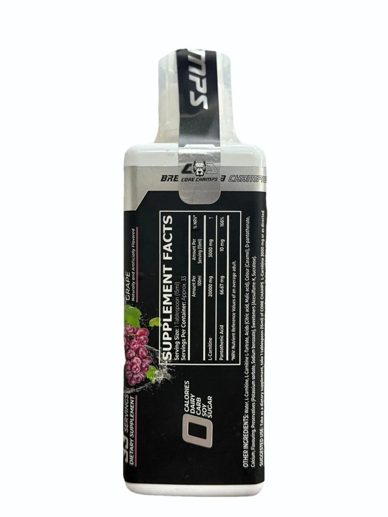 Core Champs L-Carnitine, Ultra Concentrate 3000mg,