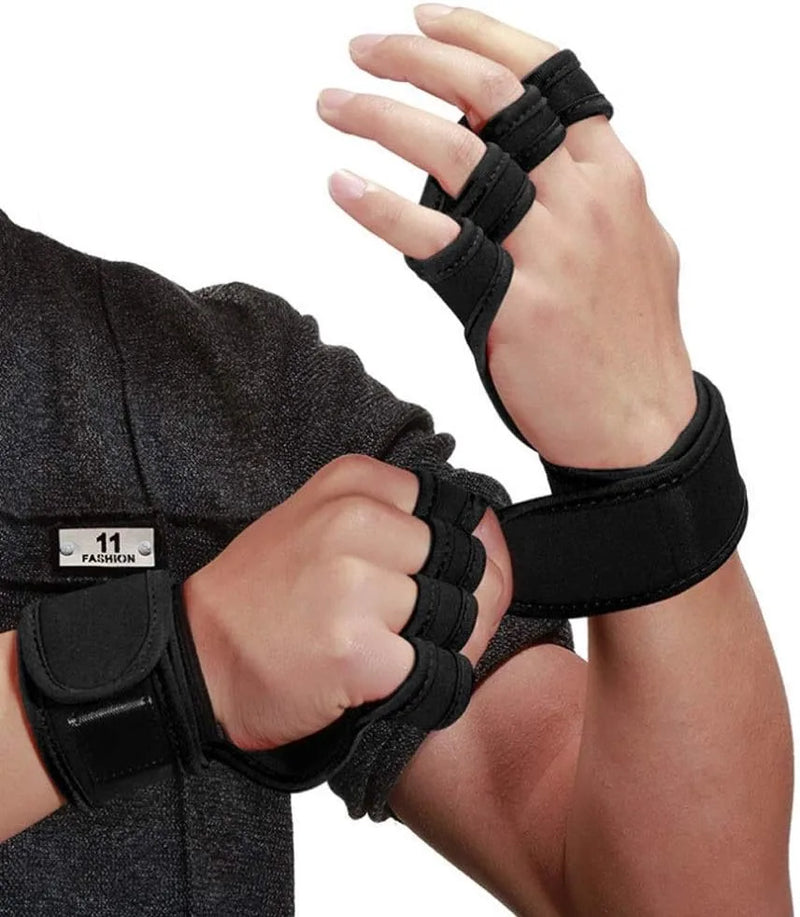 Open-Cut (No Thumb) Silicone Non Slip Training Gym Gloves