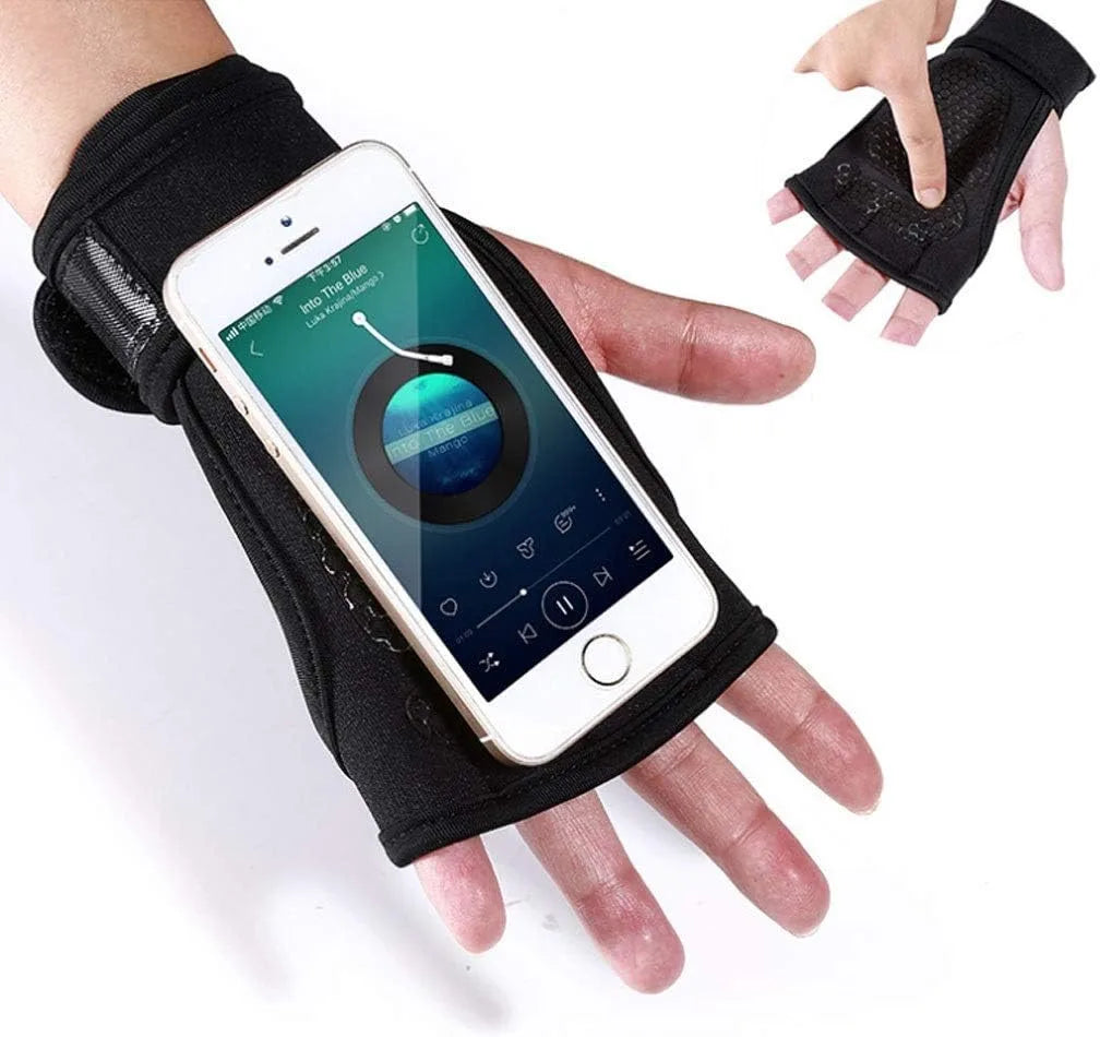Open-Cut (No Thumb) Silicone Non Slip Training Gym Gloves