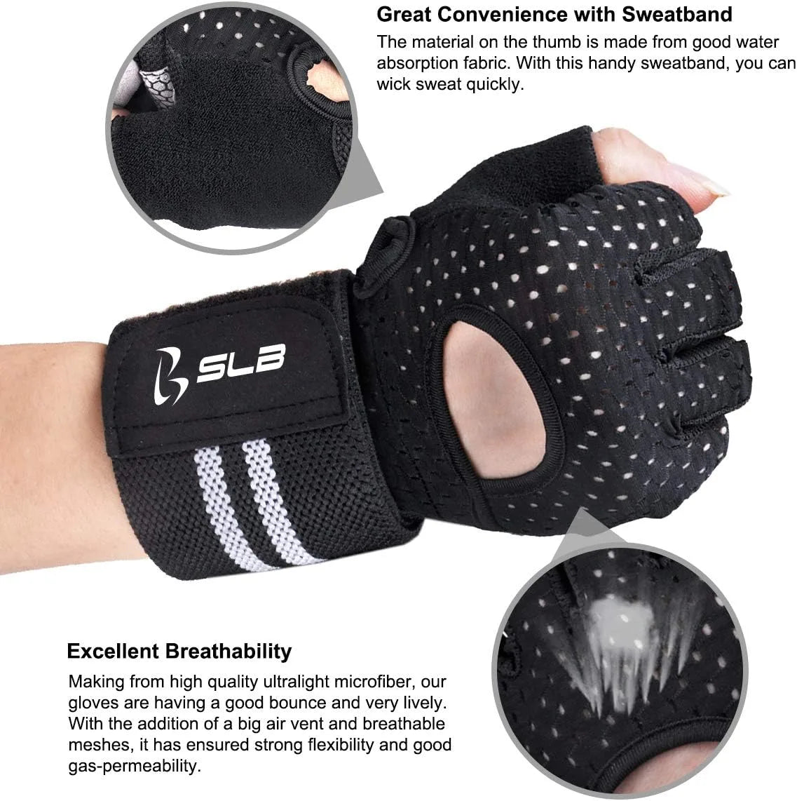Training Gym Gloves with Full Wrist Support, Palm Protection and Extra Grip, Breathable