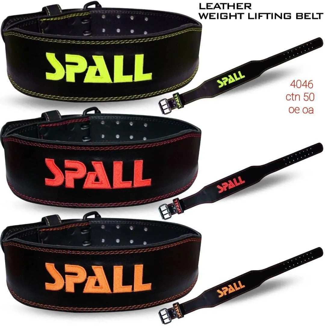SPALL Premium Leather Weight Lifting Belt with for Men & Women