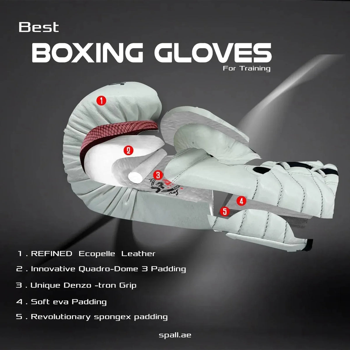 Professional Leather Spall Boxing Gloves