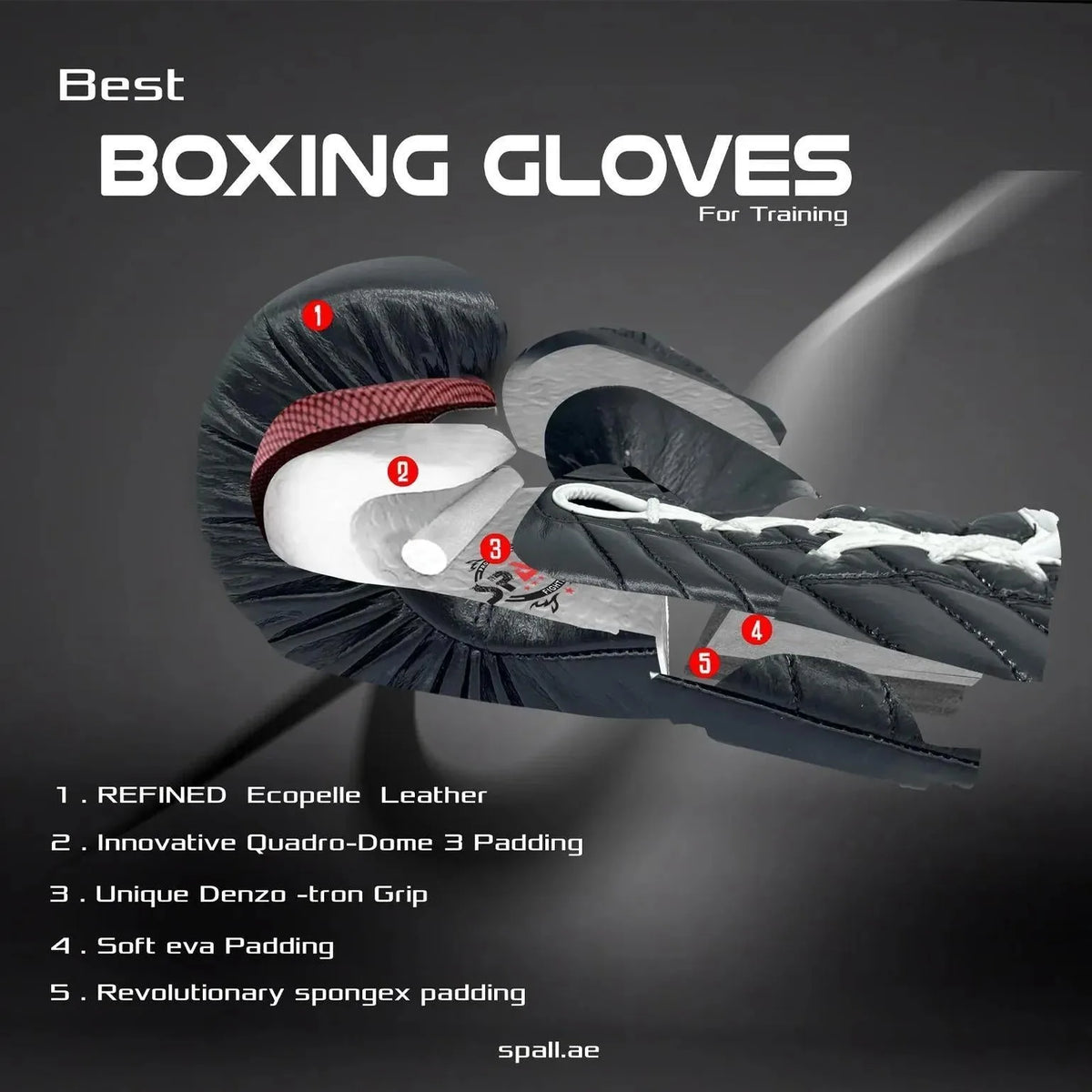 Professional Leather Spall Boxing Gloves