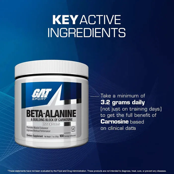 GAT SPORT Beta Alanine Supplement 200g 100servings