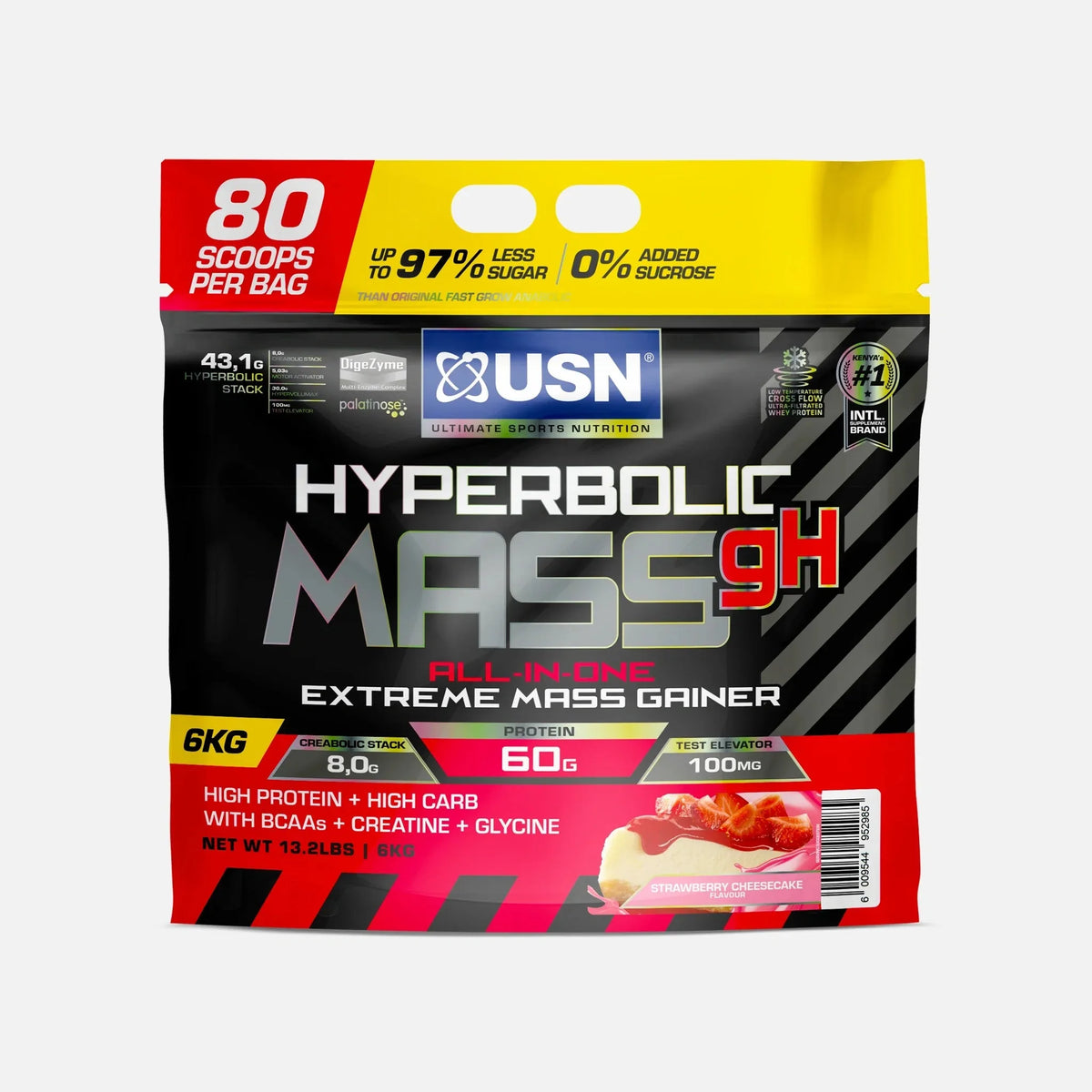 USN Hyperbolic Mass gH 6kg (80Scoops) Mass Gainer