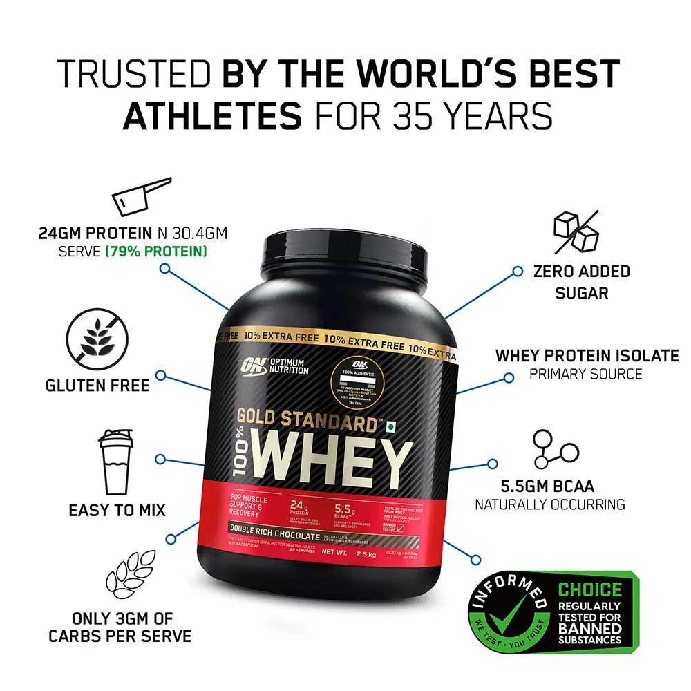 Optimum Nutrition Gold Standard 5lbs(2.26kg) 75 Sevings