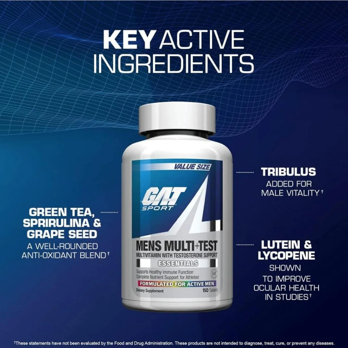 GAT Sport Mens Multi+Test 60Tablets