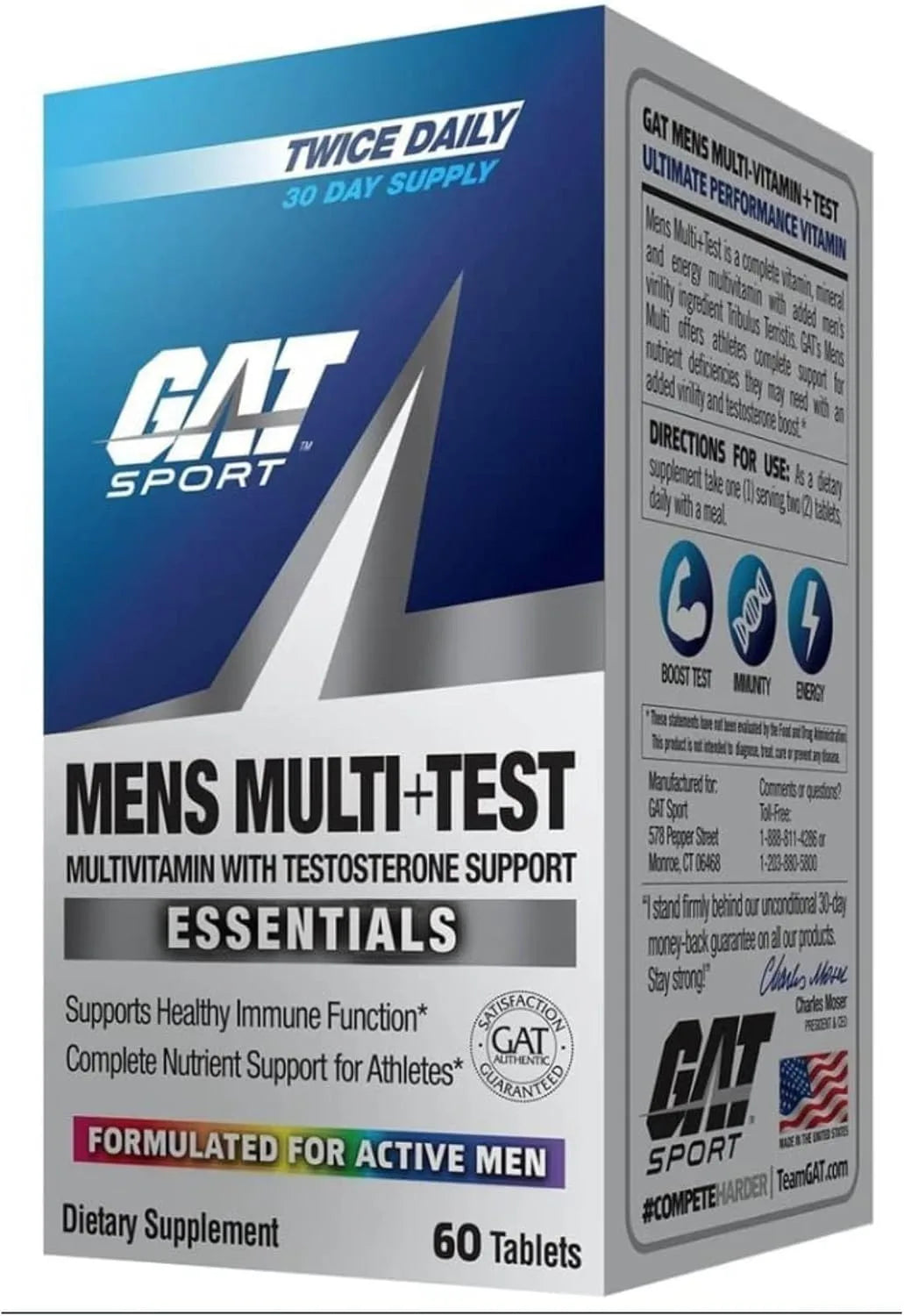 GAT Sport Mens Multi+Test 60Tablets