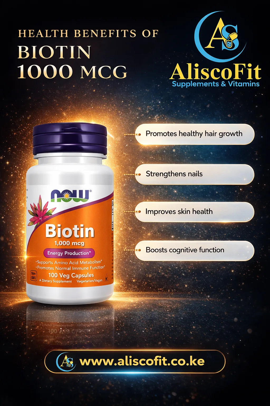Now Biotin 1000 mcg  100 Veg Capsules