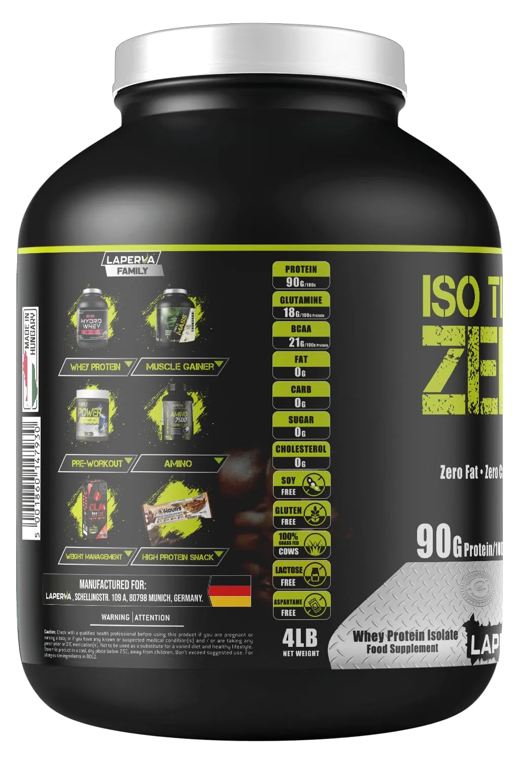 Laperva Triple Zero Protein Powder Isolate 4lbs - 60Servings(varies per flavours