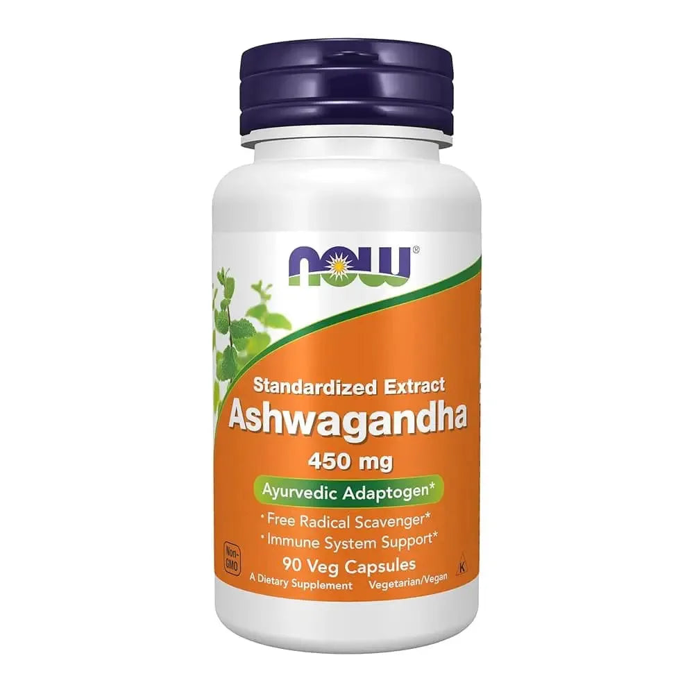 NOW Food Ashwagandha 450 mg 90 Vegetarian Capsules