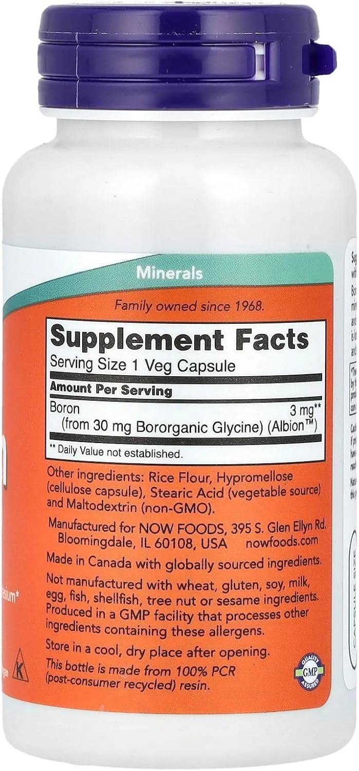 Now Boron 3mg 100 Veg Capsules