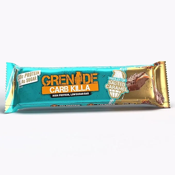 Grenade Carb Killa High Protein and Low Carb Bar, 12 x 60 g - Chocolate Chip Salted Caramel
