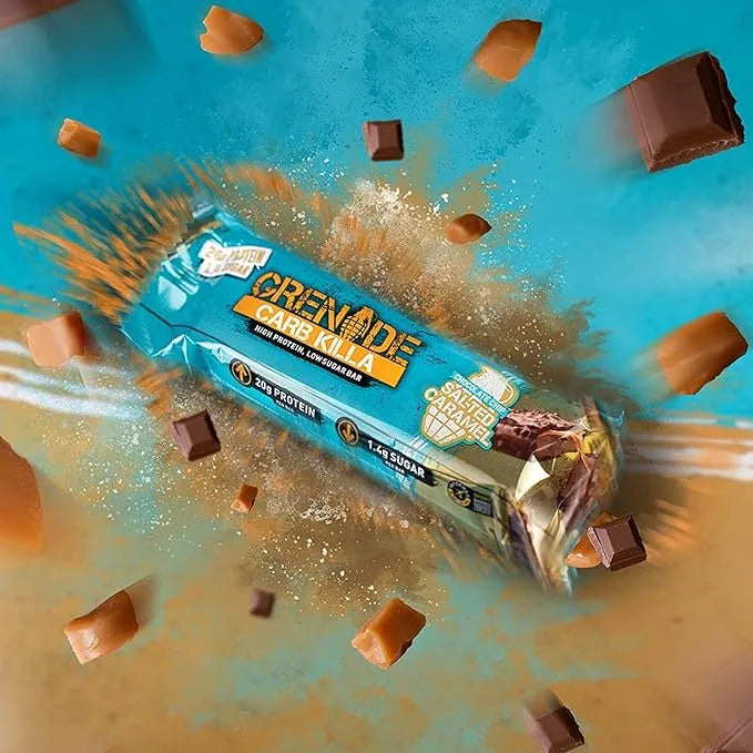 Grenade Carb Killa High Protein and Low Carb Bar, 12 x 60 g - Chocolate Chip Salted Caramel