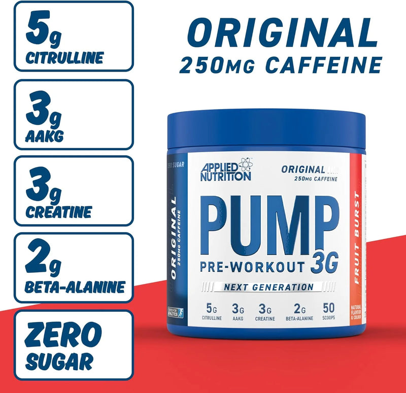 Applied Nutration Pump 3G - Pre Workout with Caffeine 375g | 50 Scoops