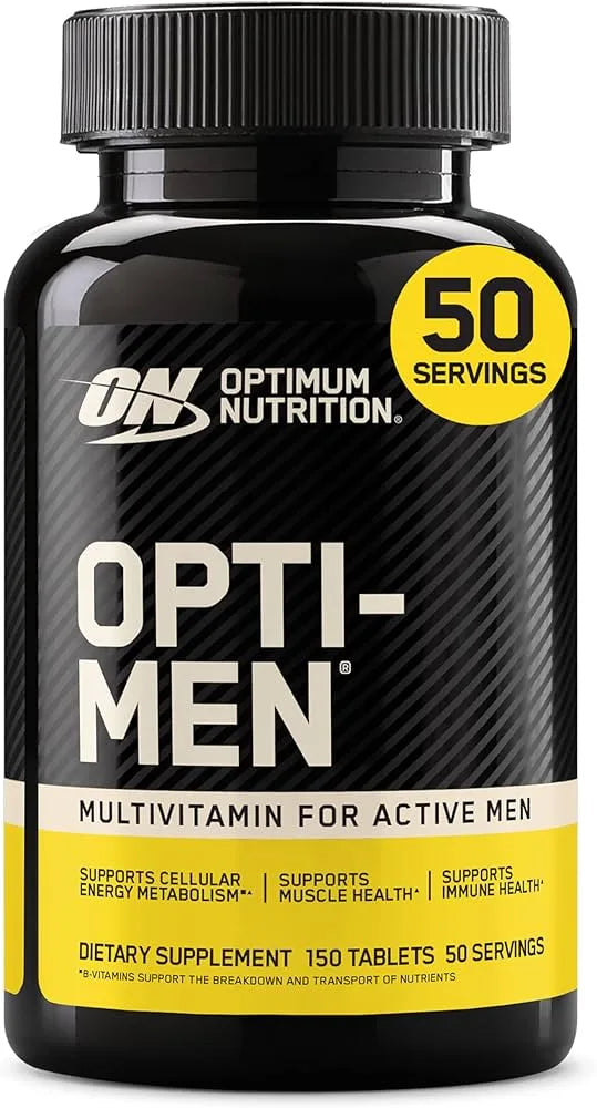 Optimum Nutrition Opti-Men, Vitamin C, Zinc and Vitamin D, E, B12 for Immune Support Mens Daily Multivitamin Supplement 150Tablets 50Servings