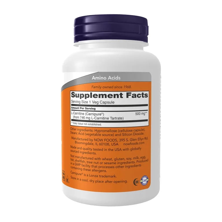 Now L-Carnitine 500mg 60Veg Capsules
