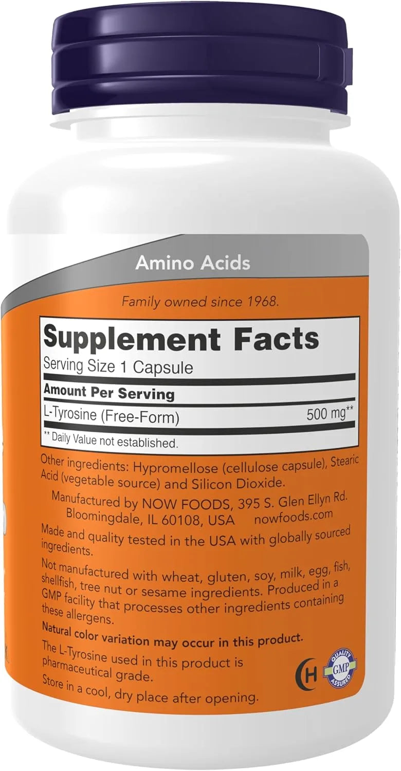 Now L-Tyrosine Neurotransmitter Support 500 mg 120Capsules
