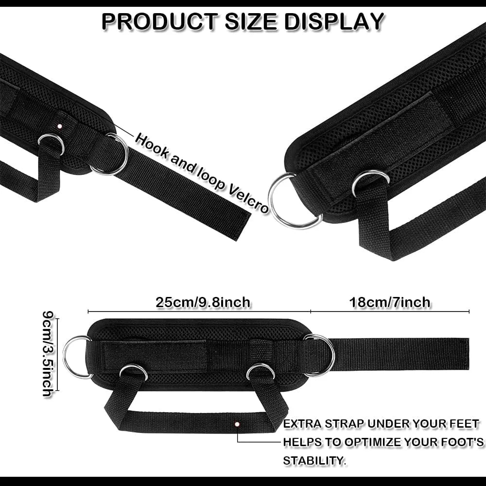 Ankle Strap for Cable Machine (Pair) Adjustable Comfort fit Neoprene and Reinforce 4 D-Rings