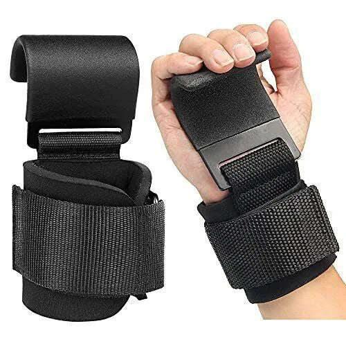 Weight Lifting Hooks (Pair) - Heavy Duty Lifting Wrist Straps, Hand Grip Support for Pull Day Workouts