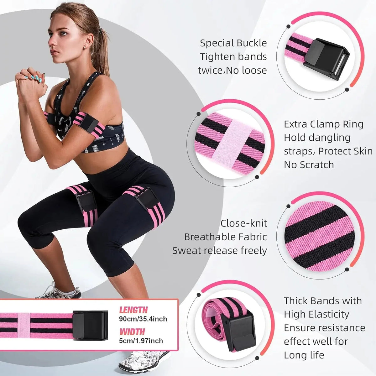 Blood Flow Restriction Bands (BFR) for Arms,Legs Occlusion Training, Gym & Workout