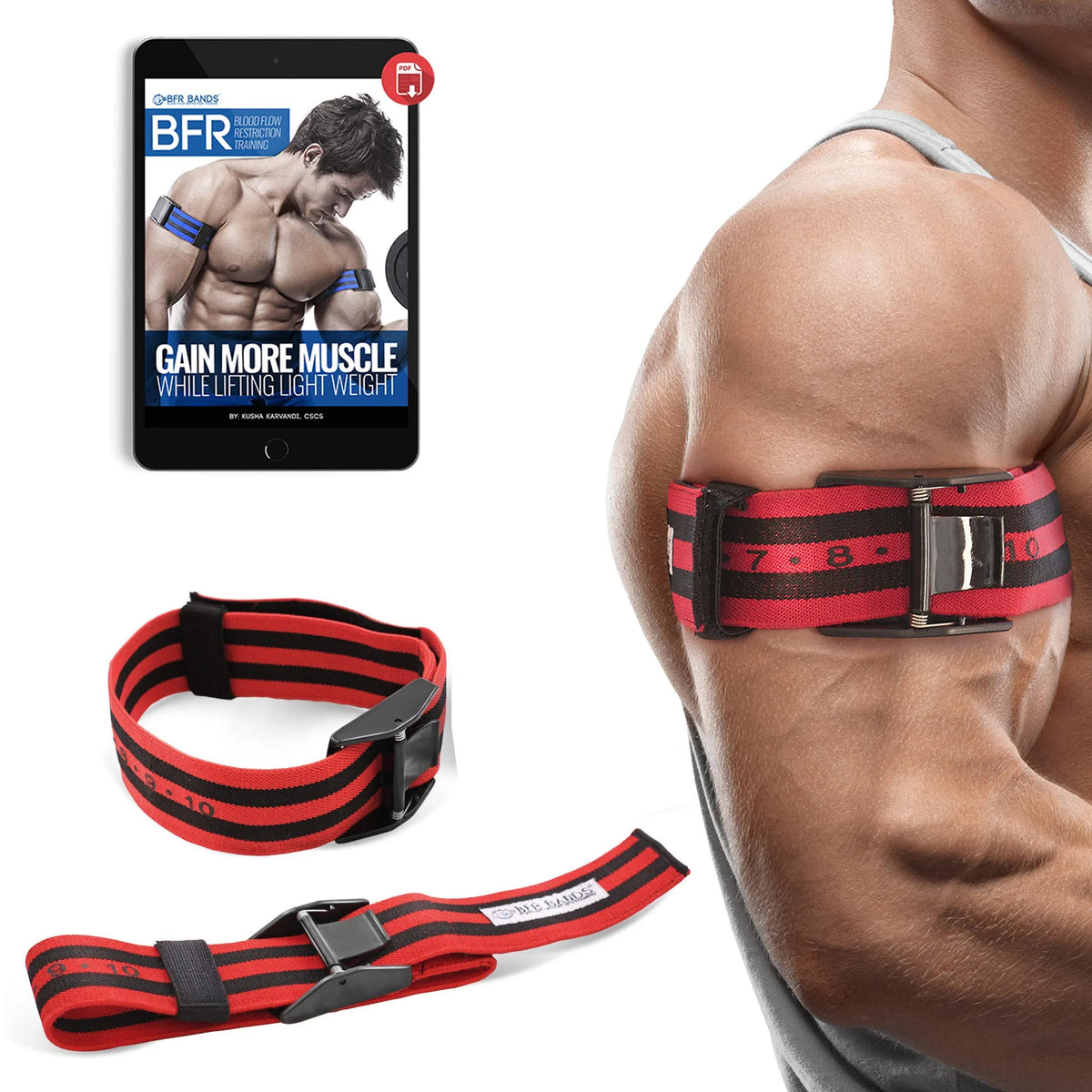 Blood Flow Restriction Bands (BFR) for Arms,Legs Occlusion Training, Gym & Workout