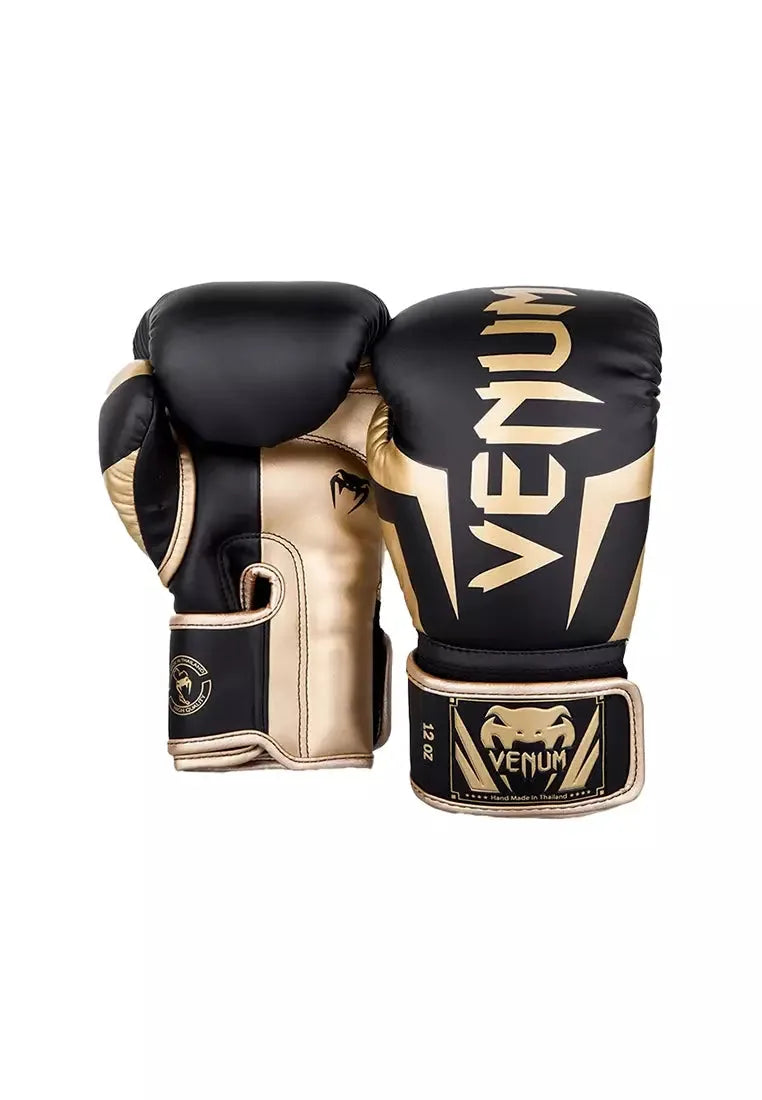 Venum Elite Boxing Gloves - Black & Gold 10 OZ