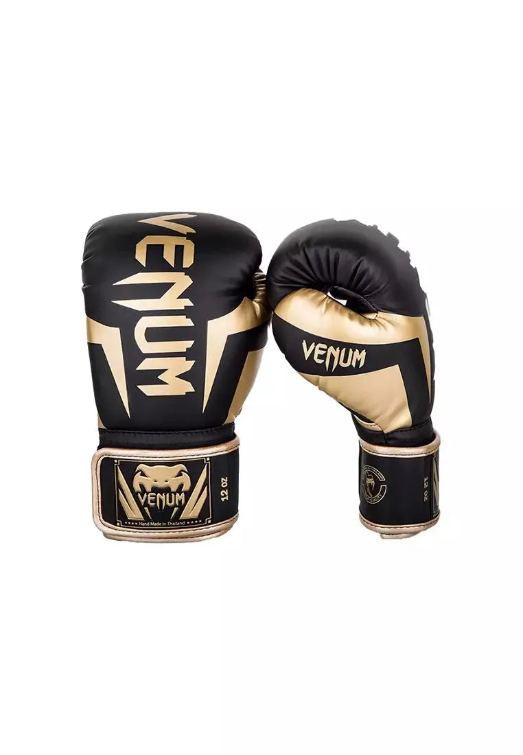 Venum Elite Boxing Gloves - Black & Gold 10 OZ