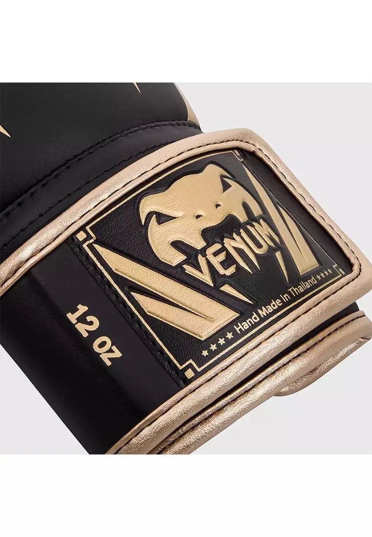 Venum Elite Boxing Gloves - Black/Gold 14 OZ