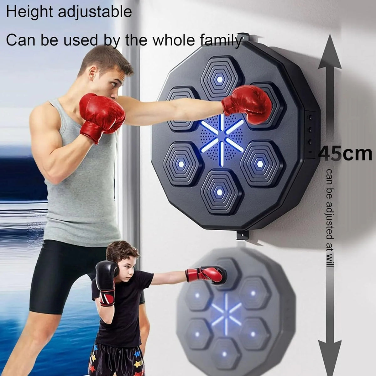 Bluetooth Music Boxing Machine, Electronic Intelligent Wall-Mounted Boxing Target with Gloves