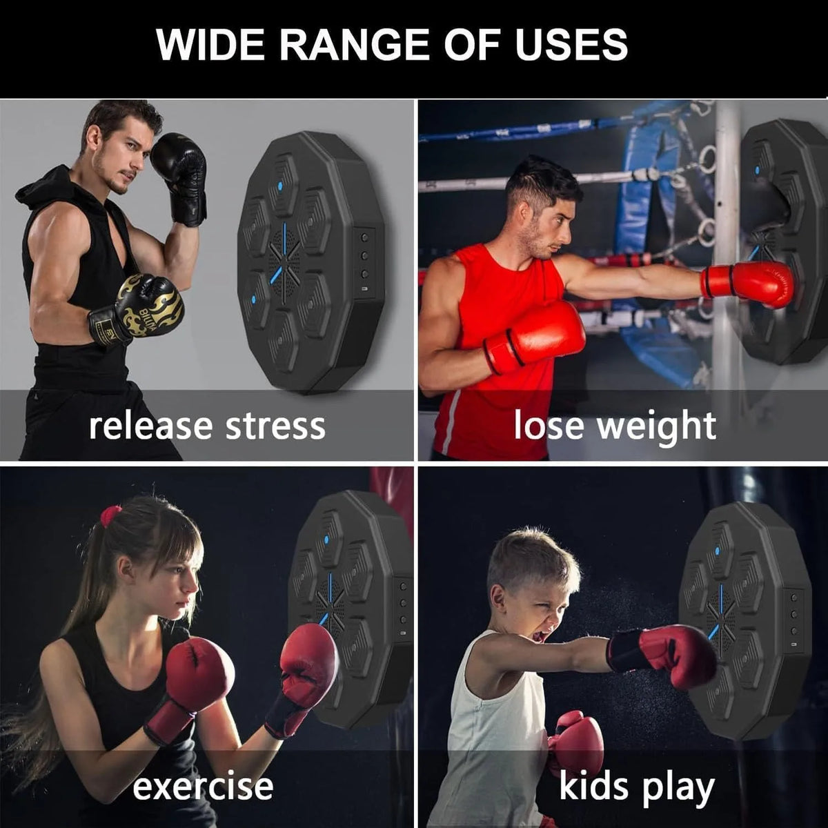 Bluetooth Music Boxing Machine, Electronic Intelligent Wall-Mounted Boxing Target with Gloves