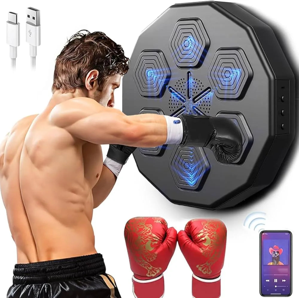Bluetooth Music Boxing Machine, Electronic Intelligent Wall-Mounted Boxing Target with Gloves