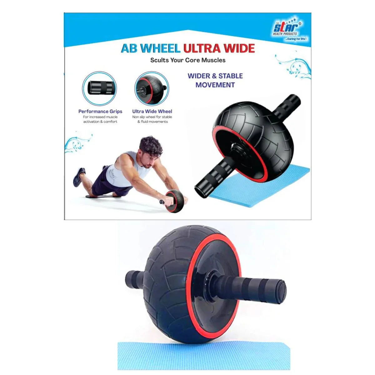 Ab Wheel Abdominal Trainer Roller Ab Trainer Machine Gym Roller Strength Training Equipment